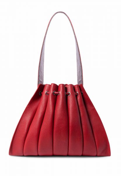 Gretchen - Fan Hobo - Cranberry Red Silver