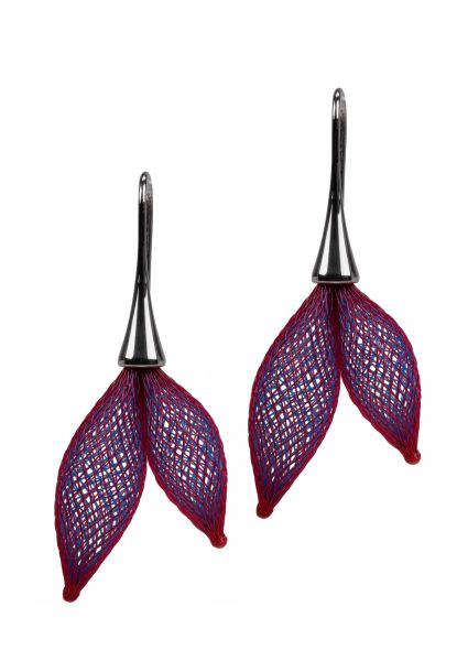 Gretchen - Vlum Double Drop Earrings - Bordeaux Blue